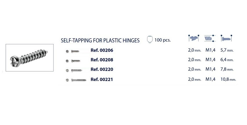 Self-tapping Screws for Plastic Hinges