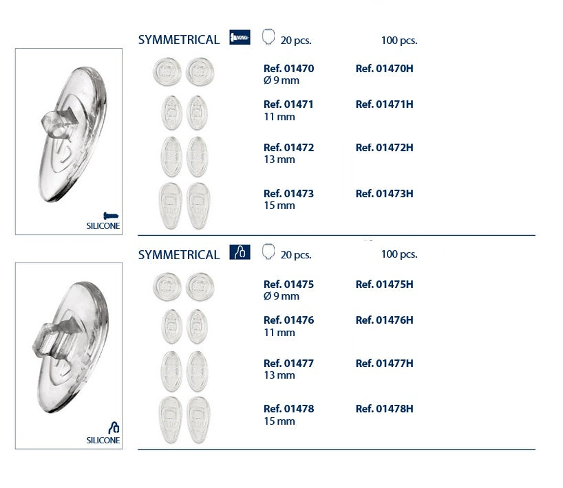 1 Silicone Nose Pads - Slim Line - Symmetrical