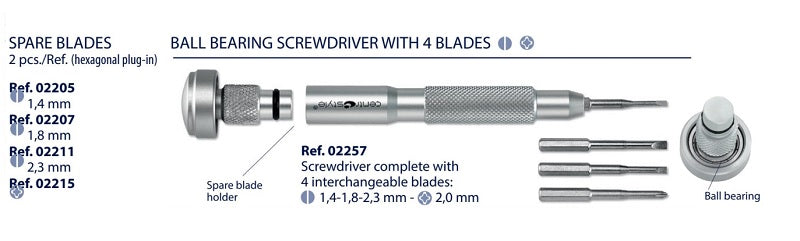 02257 - Ball Bearing Screwdriver with interchangable blades