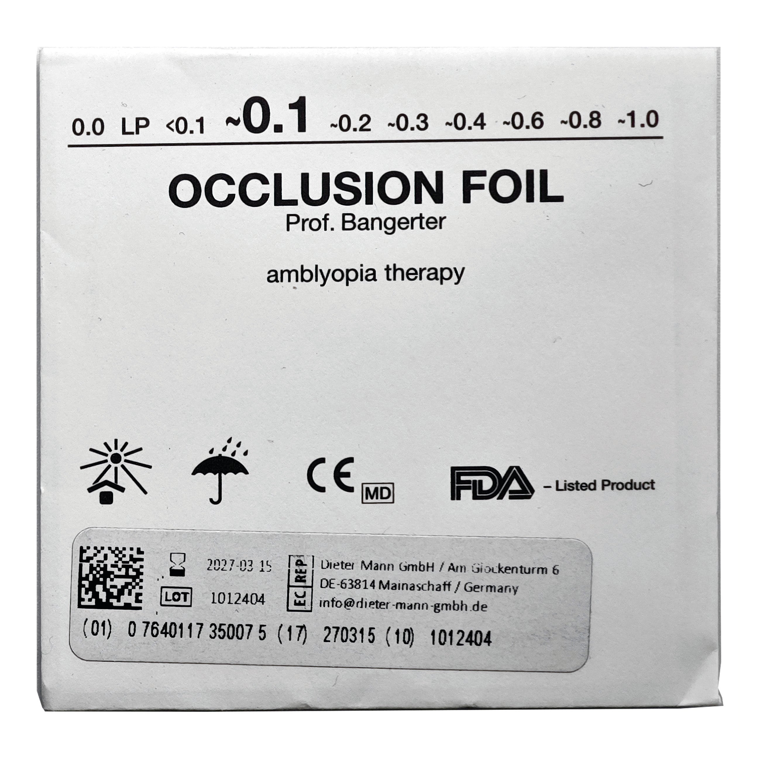 Bangerter Occlusion Foils