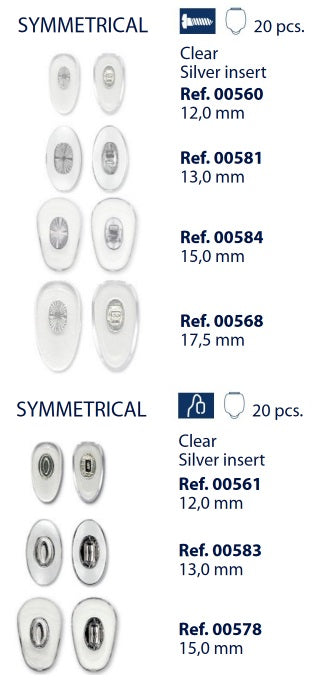2 Biomedical PVC Nose Pads - Symmetrical