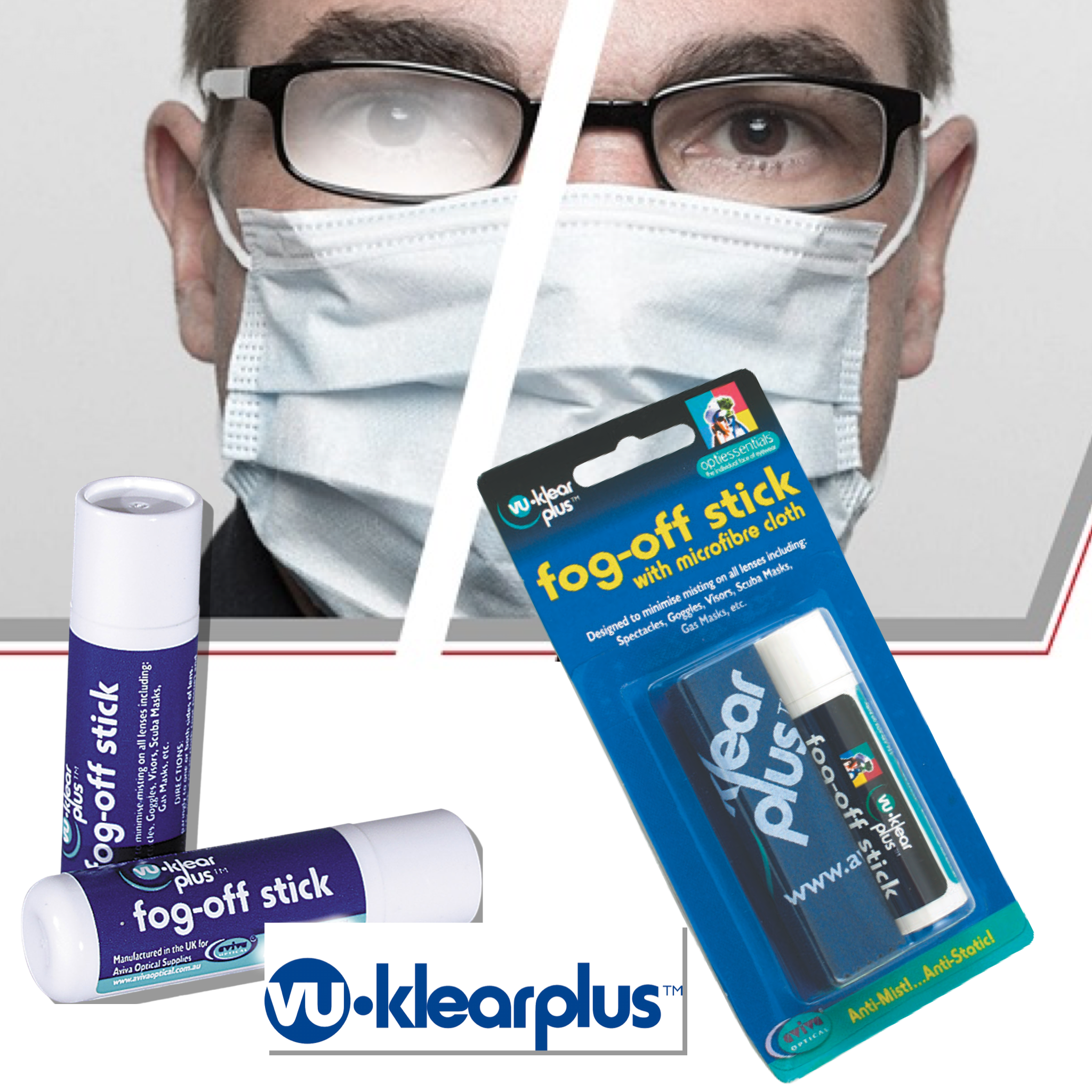 Anti-Fog Stick + Microfibre Cloth