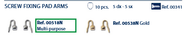 Screw Fixing Pad Arms