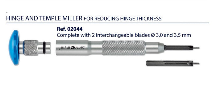 02044 - Hinge and Temple Miller For Reducing Hinge Thickness