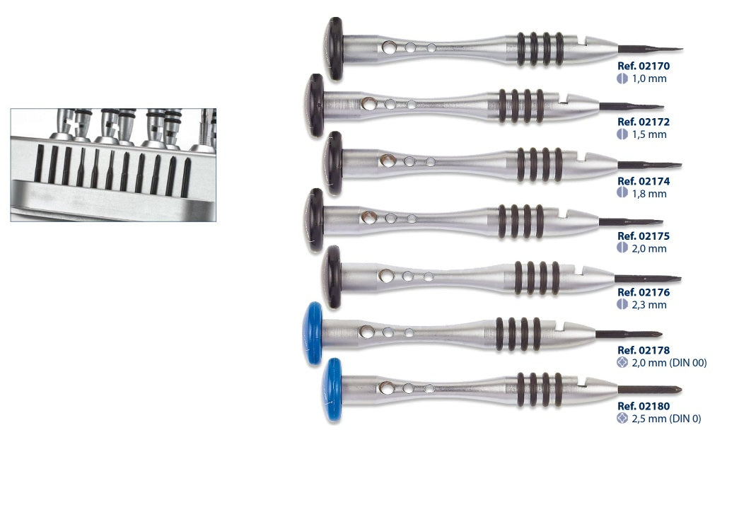 02185 - Flat and Phillips Metal Screwdriver Kit