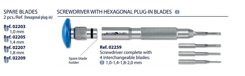 02259 - Flat Blade Screwdriver with interchangeable Blades