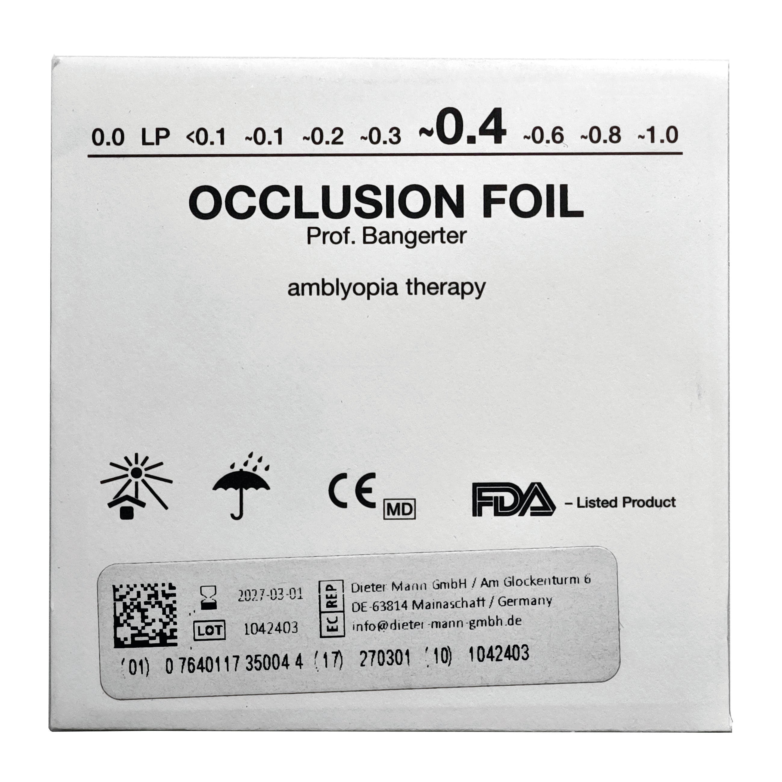 Bangerter Occlusion Foils