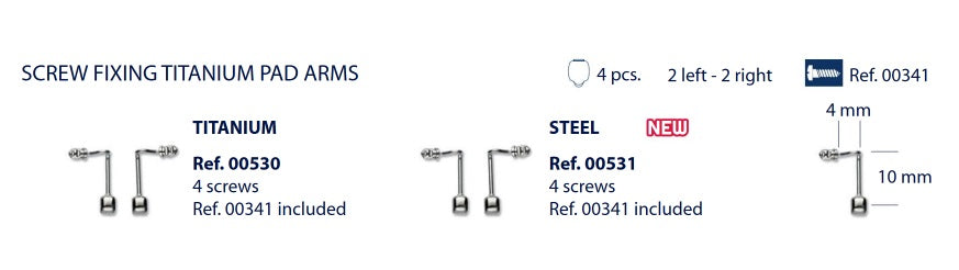 Pad Arms for Fitting to Plastic Frames