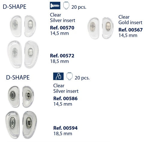 2 Biomedical PVC Nose Pads - D-Shape