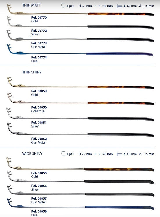 Temples for Rimless Frames - Titanium - Plastic Double Sleeves Fixing